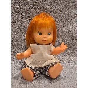Vintage 1960s Herman Pecker Orig 6" Carrot Top "Pumpkin" Doll Japan Orig Outfit